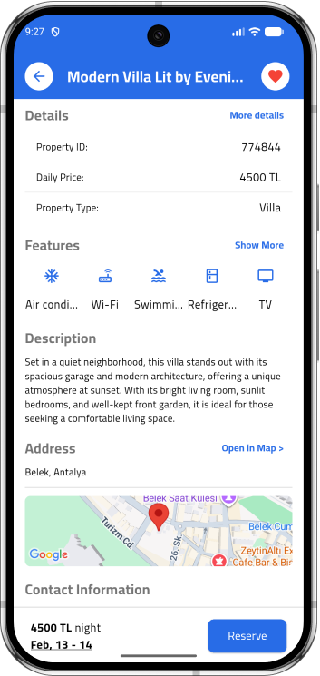 Details & Features — Akdeniz Evim - Real Estate Mobile App