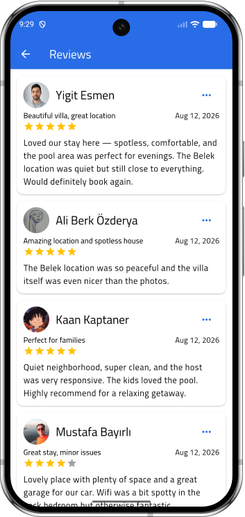 Reviews — Akdeniz Evim - Real Estate Mobile App
