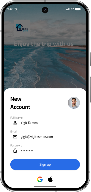 Sign Up — Akdeniz Evim - Real Estate Mobile App