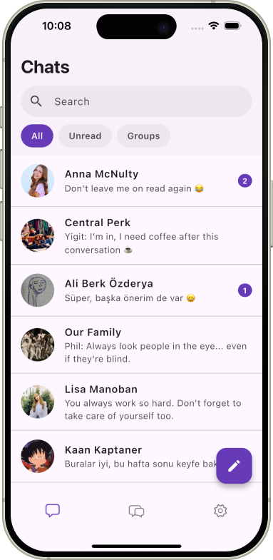Chats — Dropline — Real-Time Messaging App