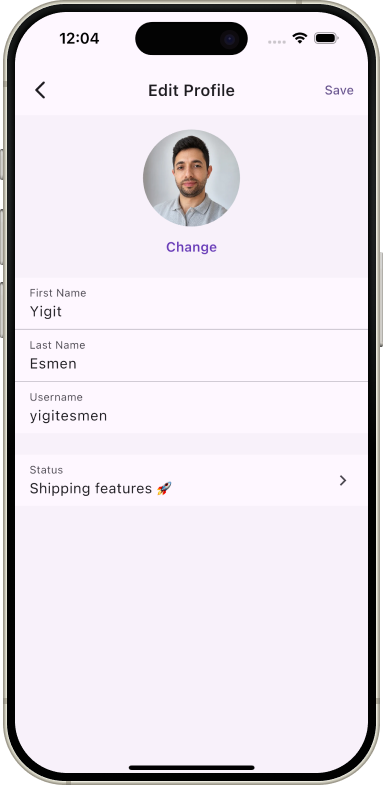 Edit Profile — Dropline — Real-Time Messaging App