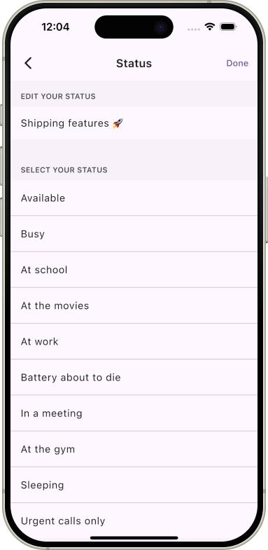 Edit Status — Dropline — Real-Time Messaging App