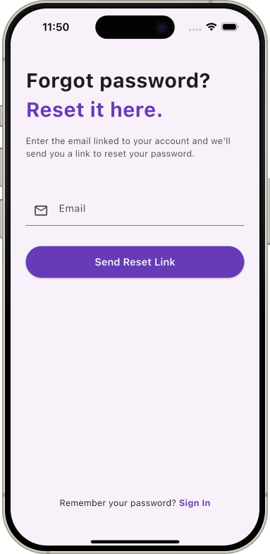 Reset Password — Dropline — Real-Time Messaging App