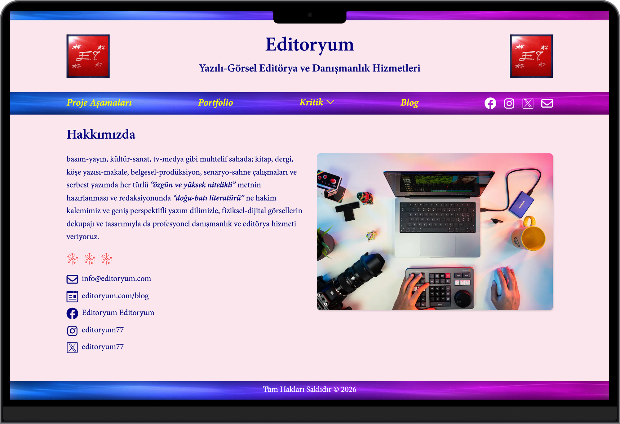 Home & About Us — Editoryum — Blog Website