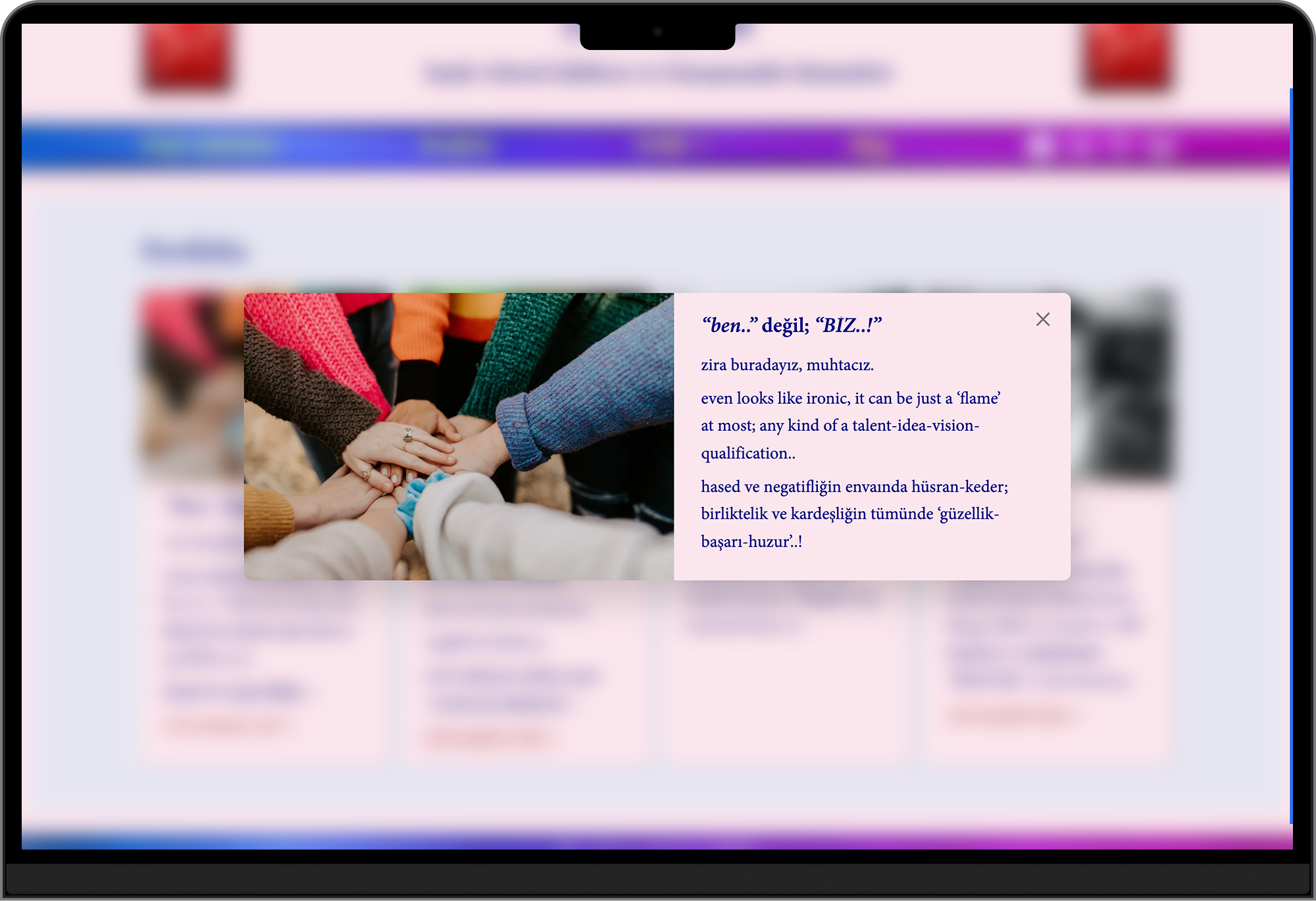 Portfolio — "Ben Değil, Biz" — Editoryum — Blog Website