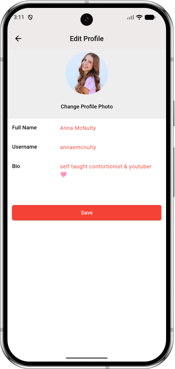 Edit Profile — Piqo — Photo Sharing App